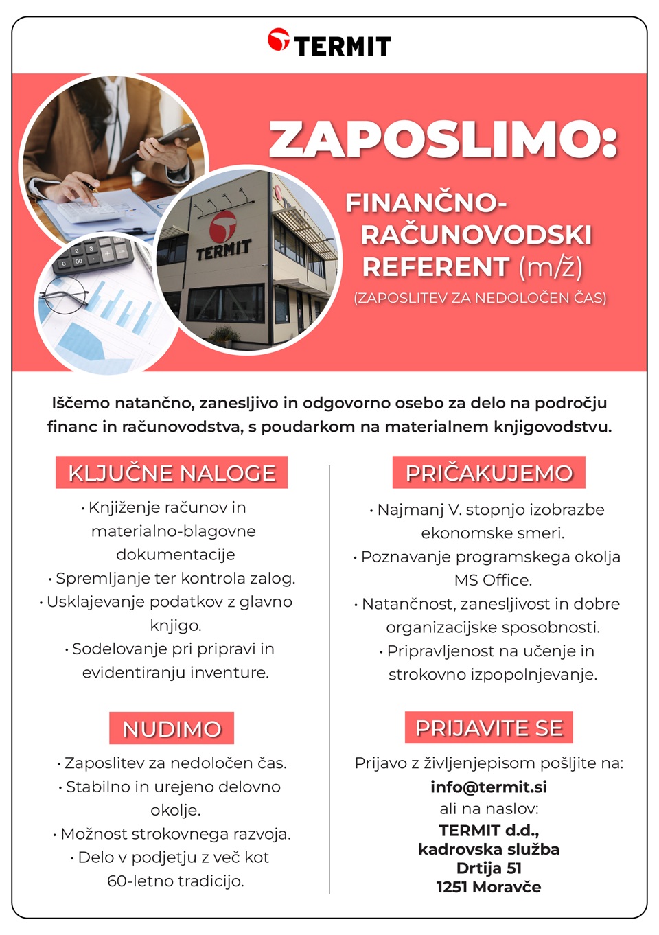 Oglas financno racunovodski referent