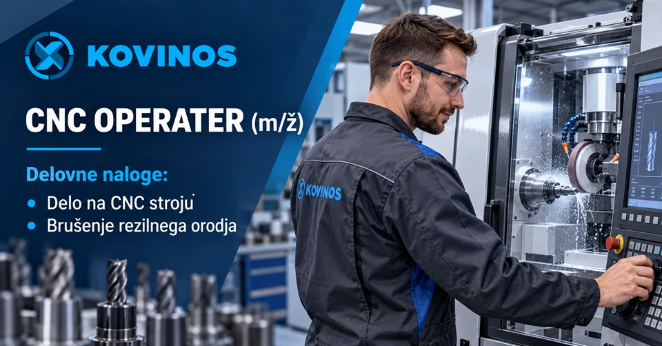 CNC operater pri delu v podjetju KOVINOS