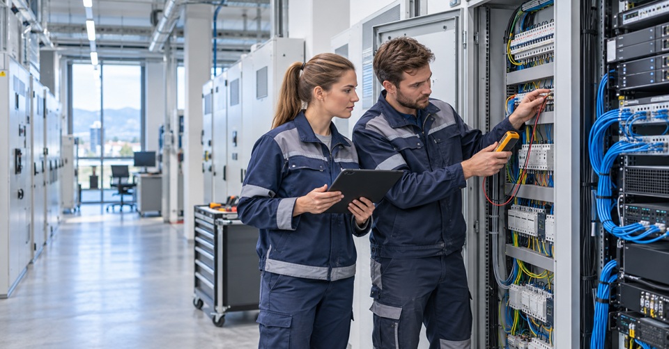 Elektrotehnika preverjata električno in telekomunikacijsko opremo