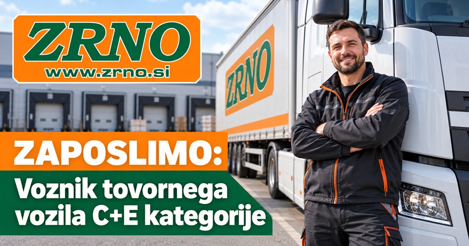 Voznik tovornega vozila C+E kategorije pri podjetju ZRNO